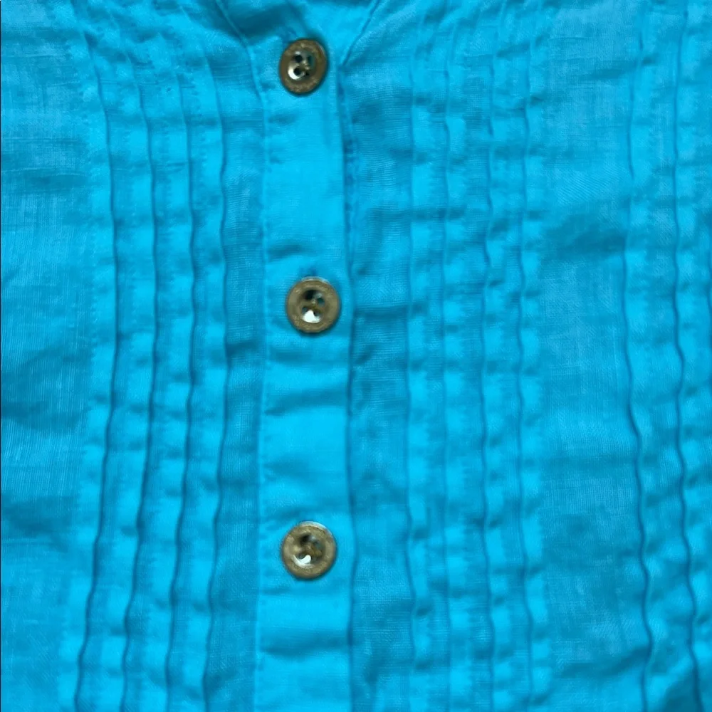 Lilly Pulitzer (2) BUNDLE Vibrant Teal Pink 100% Linen Sarasota Tunics Size S - Picture 4 of 16